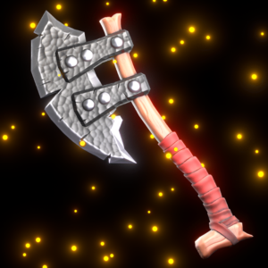 Render of a stylized axe